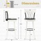 Set of 2 Bar Stools with 360° Swivel and Footrest for Kitchens and Bars